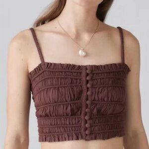 NWT UO Chelsea Linen Ruched Cami